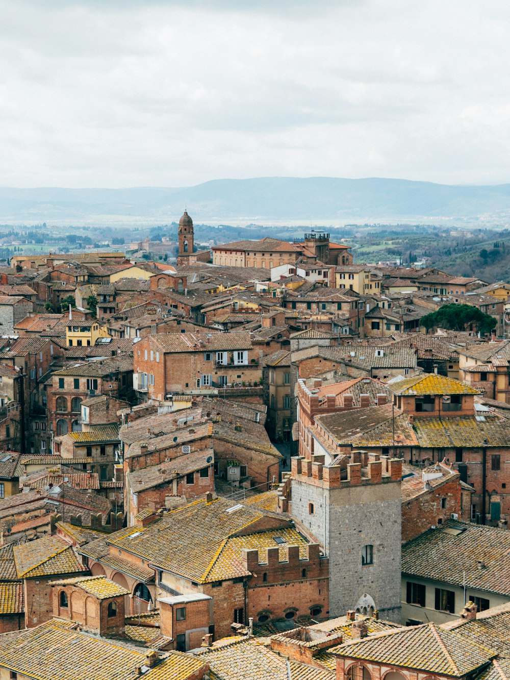 Veduta aerea della casa marrone