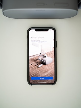 iPhone displaying Welcome to Oculus