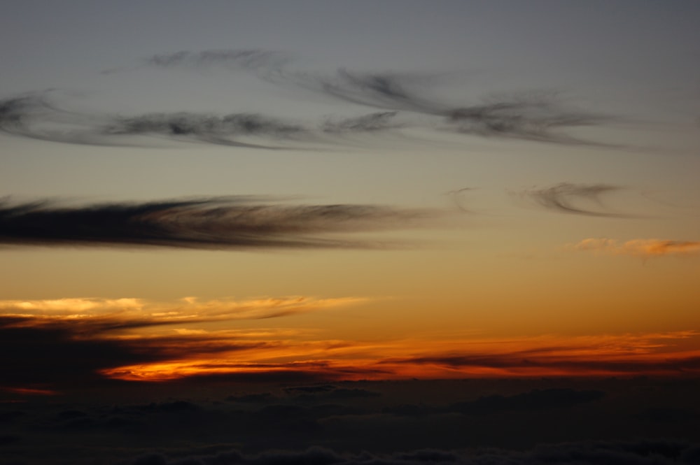 aerial photo of golden hour sky