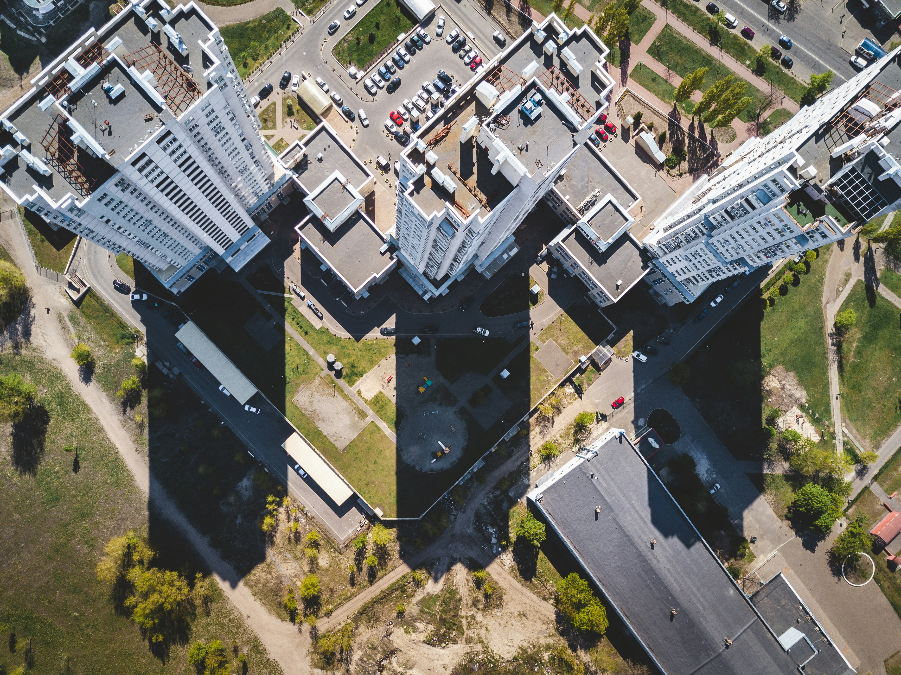 aerial view of buildings