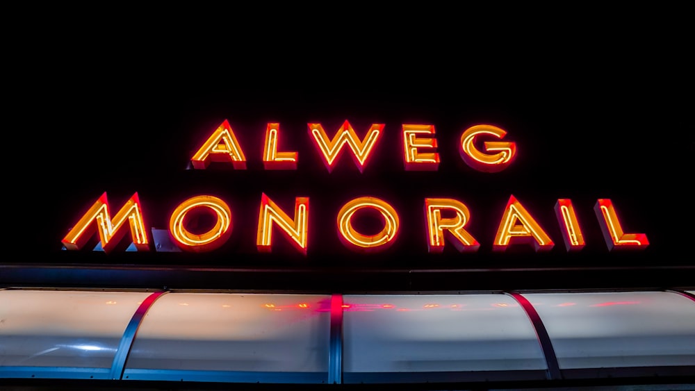 red Alweg Monorail LED signage