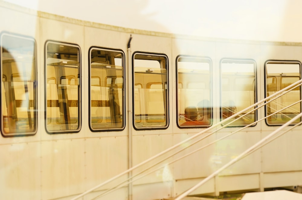 closeup photo of white train