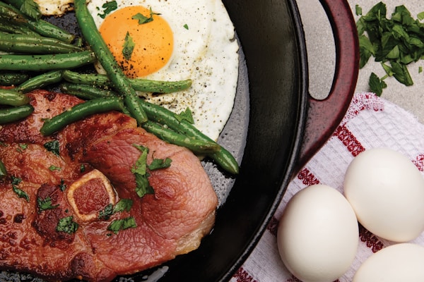 Meat, beans, and egg dish