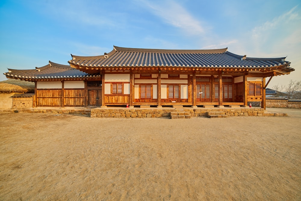 brown wooden 1-storey house