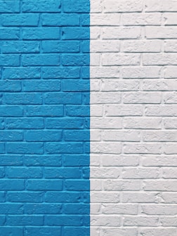 blue and white painted wall