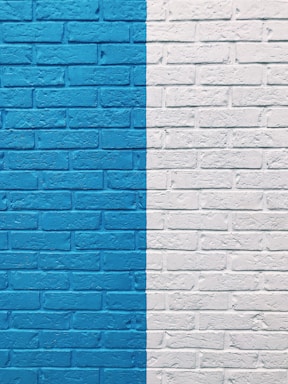 blue and white painted wall