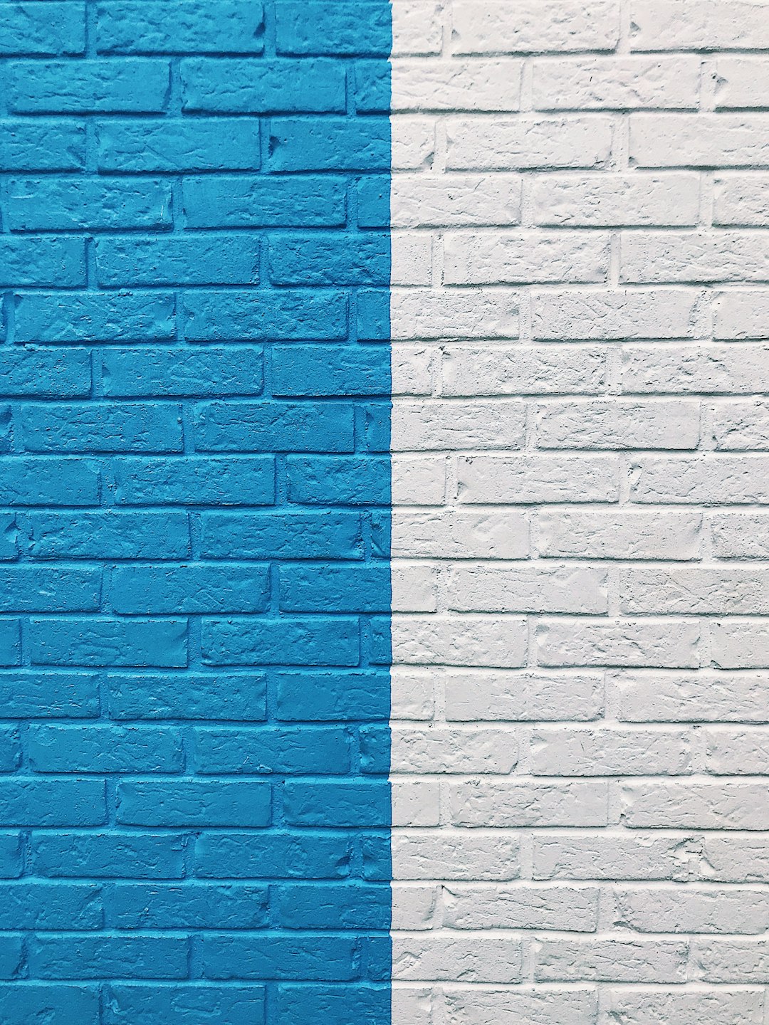 wall painted with blue and white