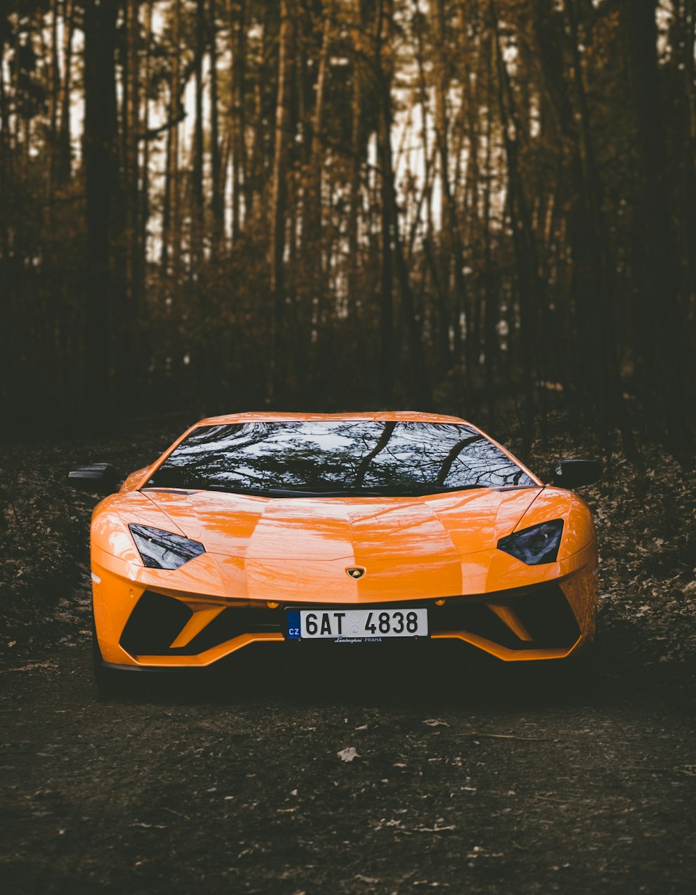 orange Lamborghini car