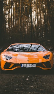orange Lamborghini car