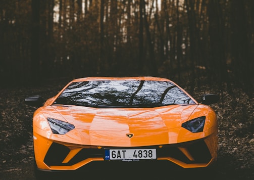 orange Lamborghini car