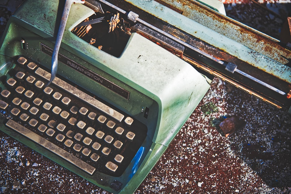 green typewriter