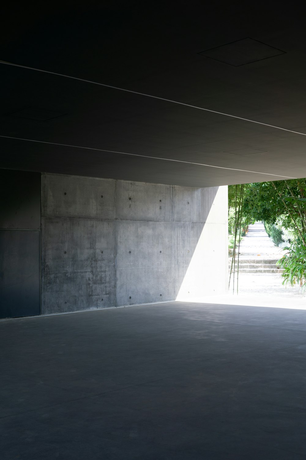 no space in grey concrete building