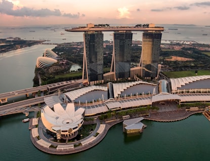 Singapore skyline bar with Marina Bay Sands view