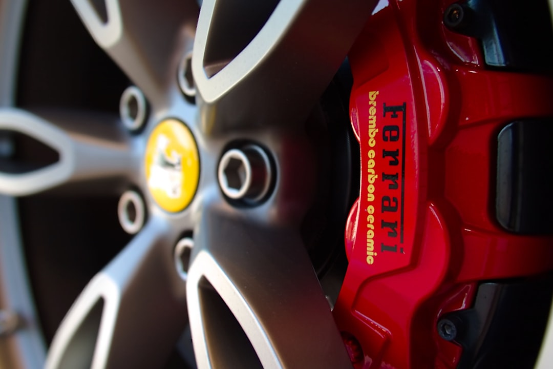 Ferrari Wheel with yellow and red accents. 