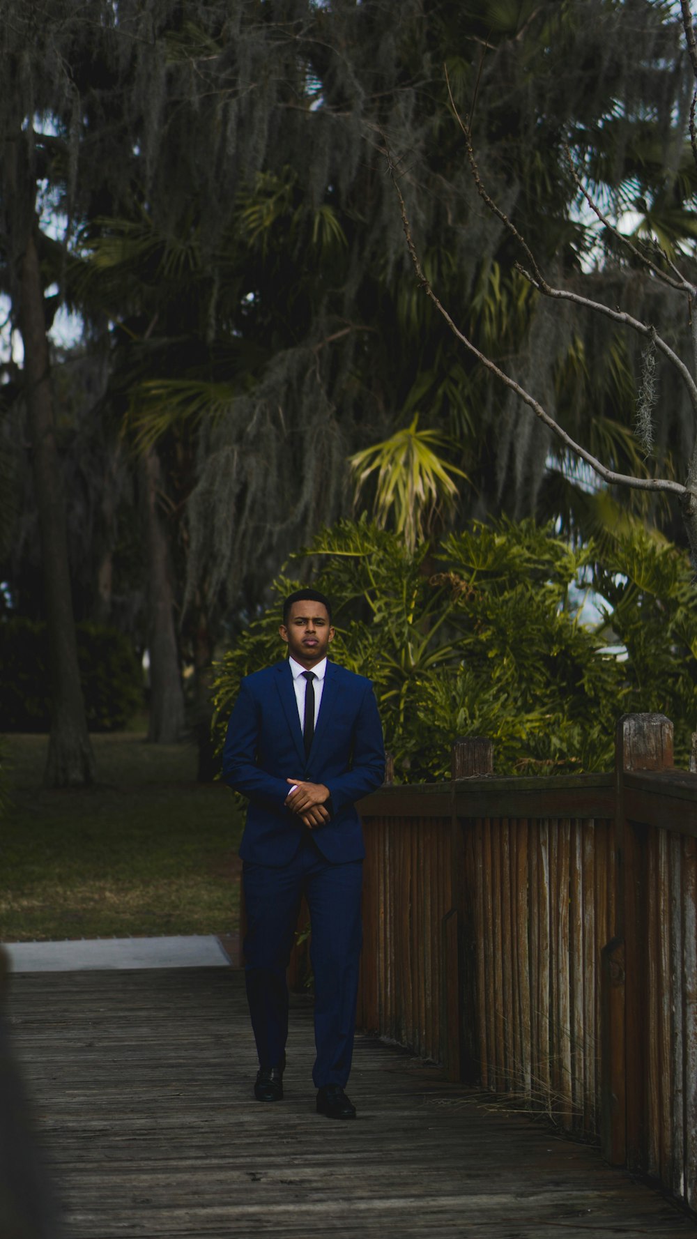 man in blue formal suit