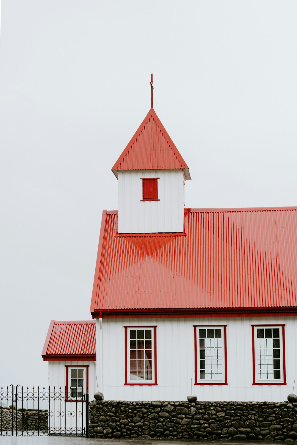 white and red 2-storey house