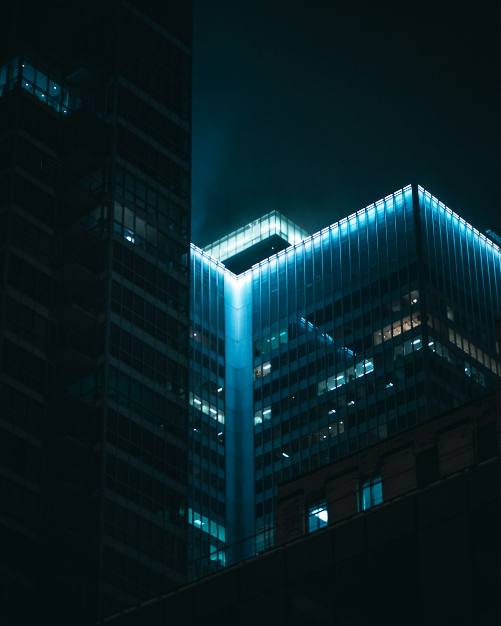 low-angle photography of wall curtain building