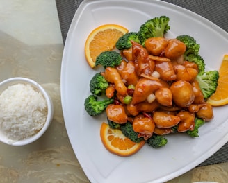 orange fillet with broccoli