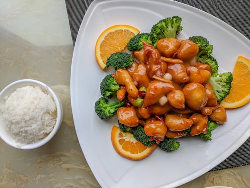 orange fillet with broccoli