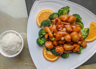 orange fillet with broccoli