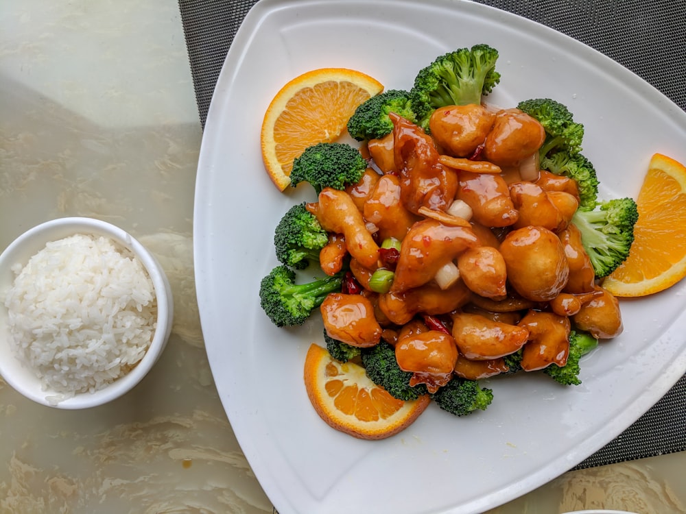 orange fillet with broccoli