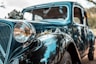 closeup photo of a black car