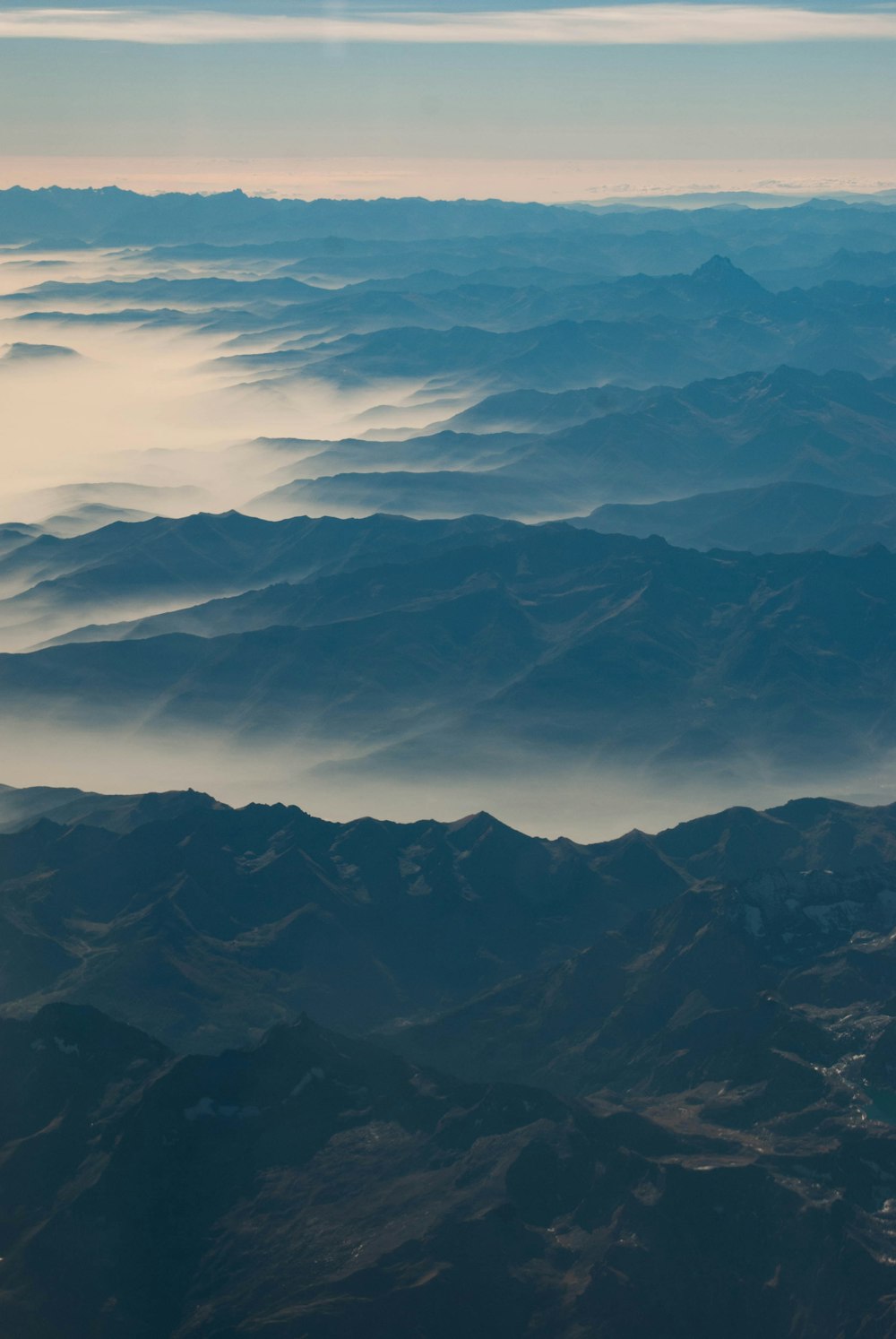 aerial photography of mountains