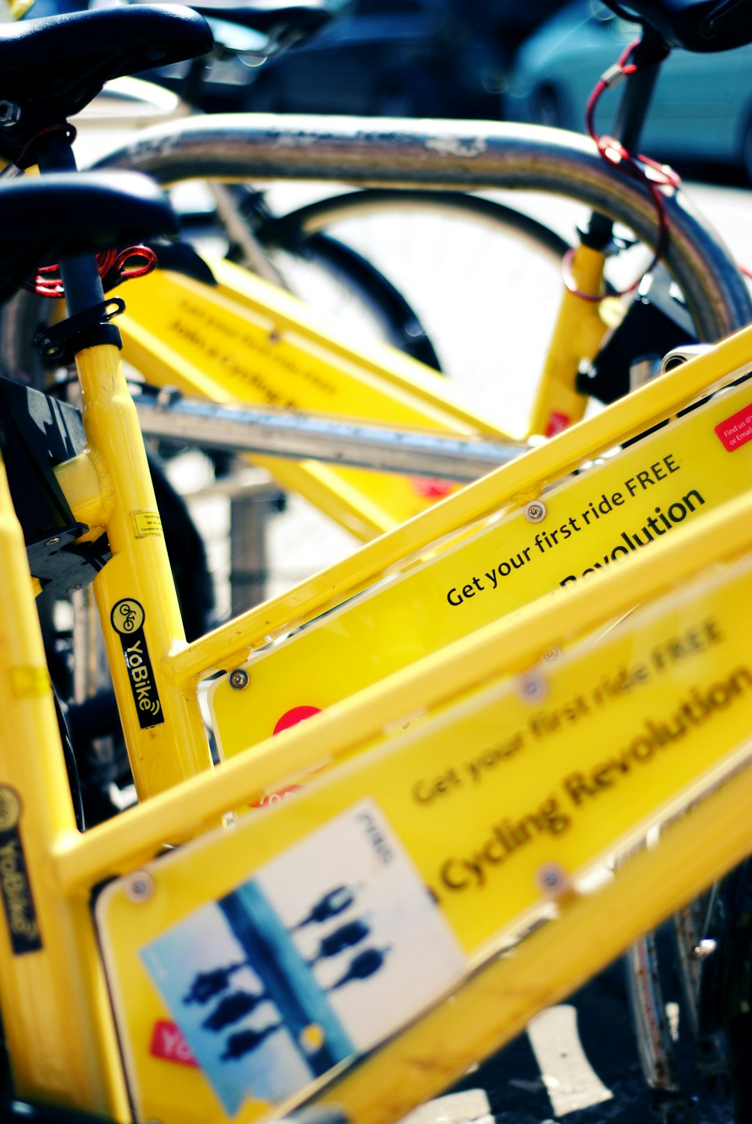 close up photography og yellow bicycles