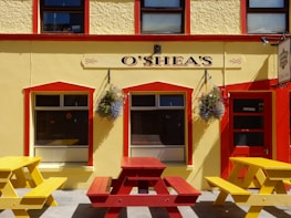 An exterior view of a building with fresh paint.