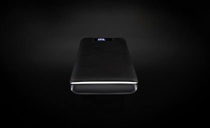 black power bank turned on