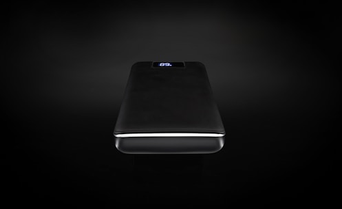 black power bank turned on