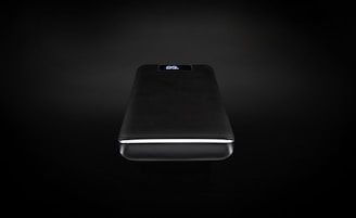 black power bank turned on