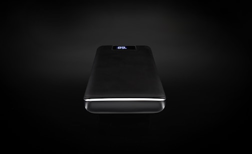 black power bank turned on