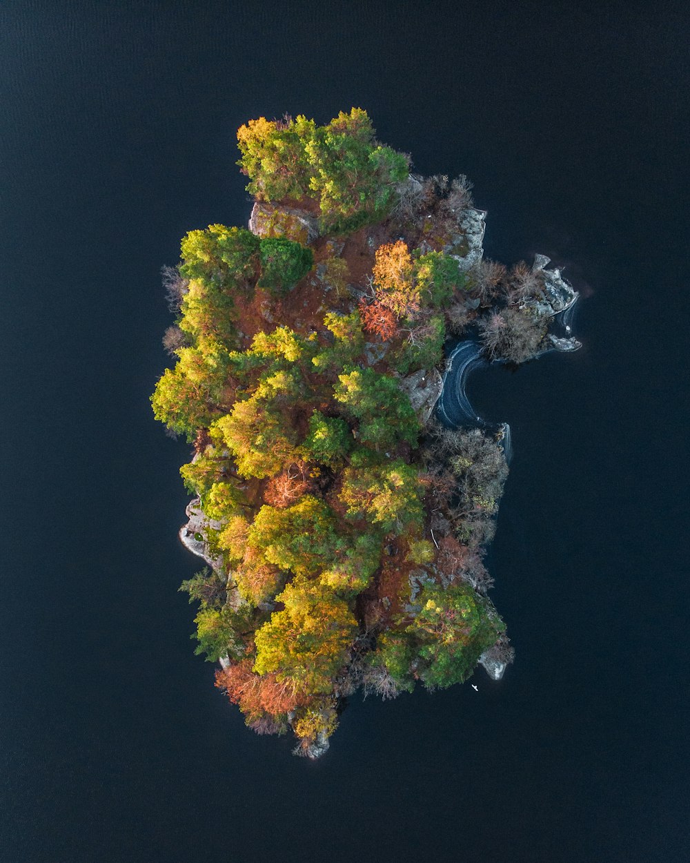 Foto aérea de la isla