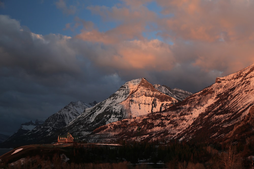 mountain coated with snow