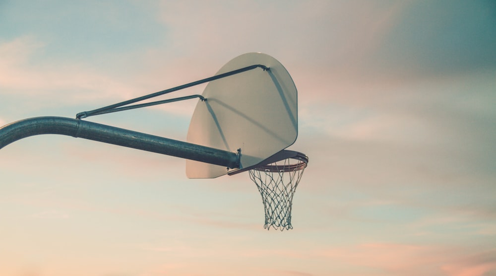 low-angle photography of basketball hoop