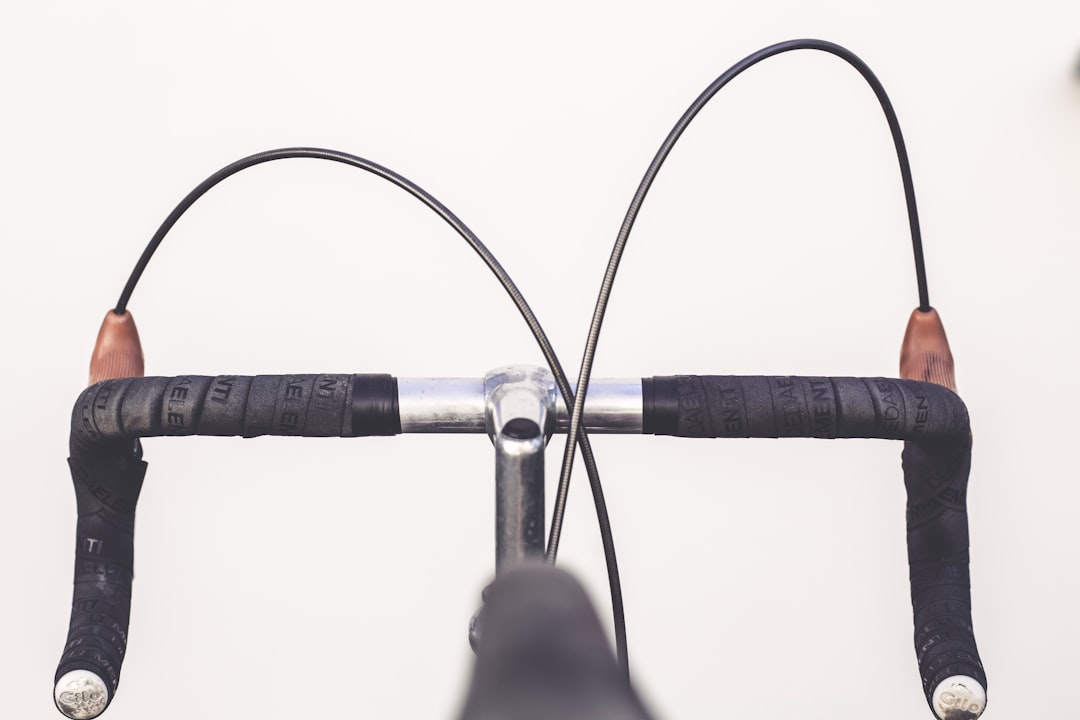 closeup photo of road bike handlebar