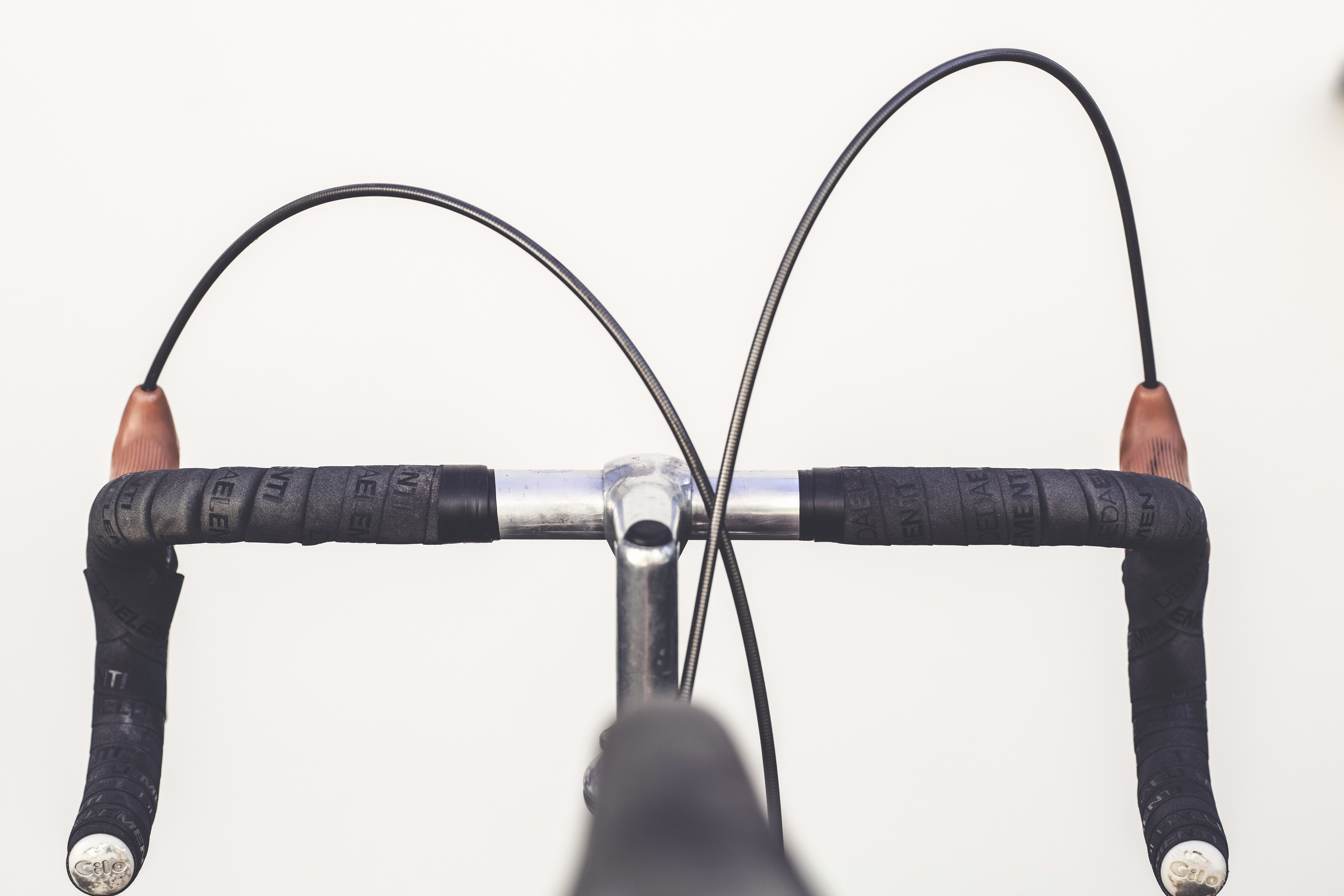 closeup photo of road bike handlebar