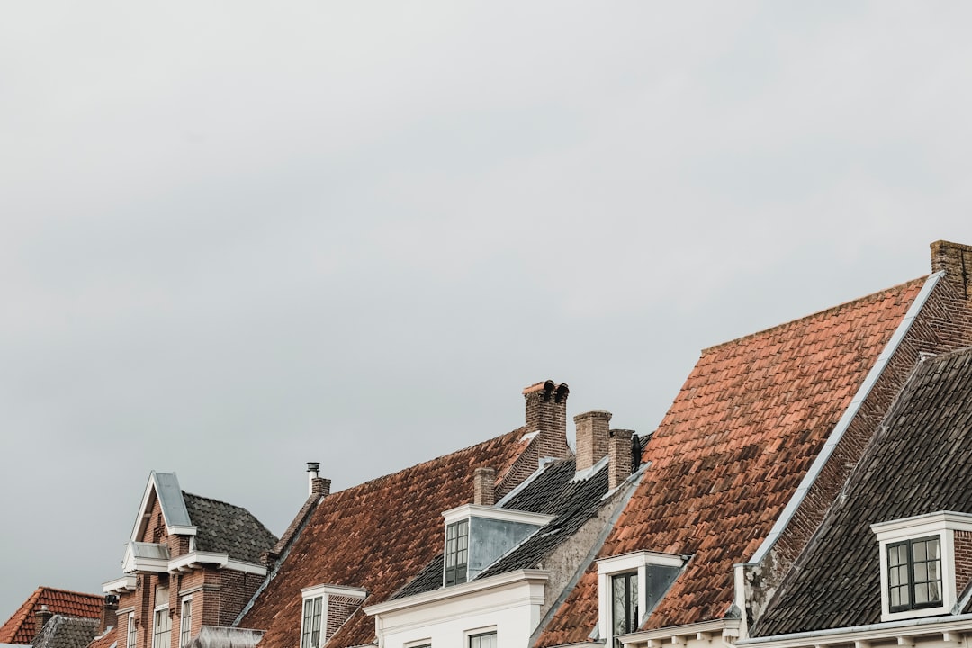 concrete structure with roof shingles