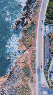 aerial view of shore during daytime