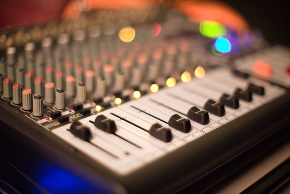 black and silver audio mixer