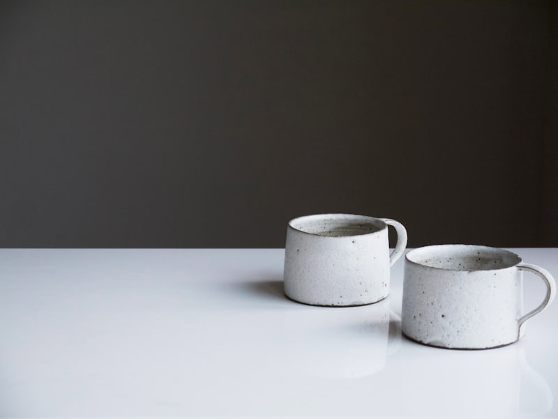 Red ceramic cup