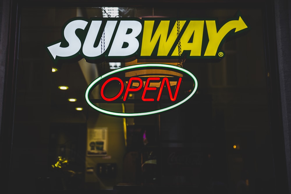 Subway open signage