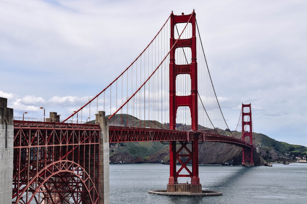 red metal bridge