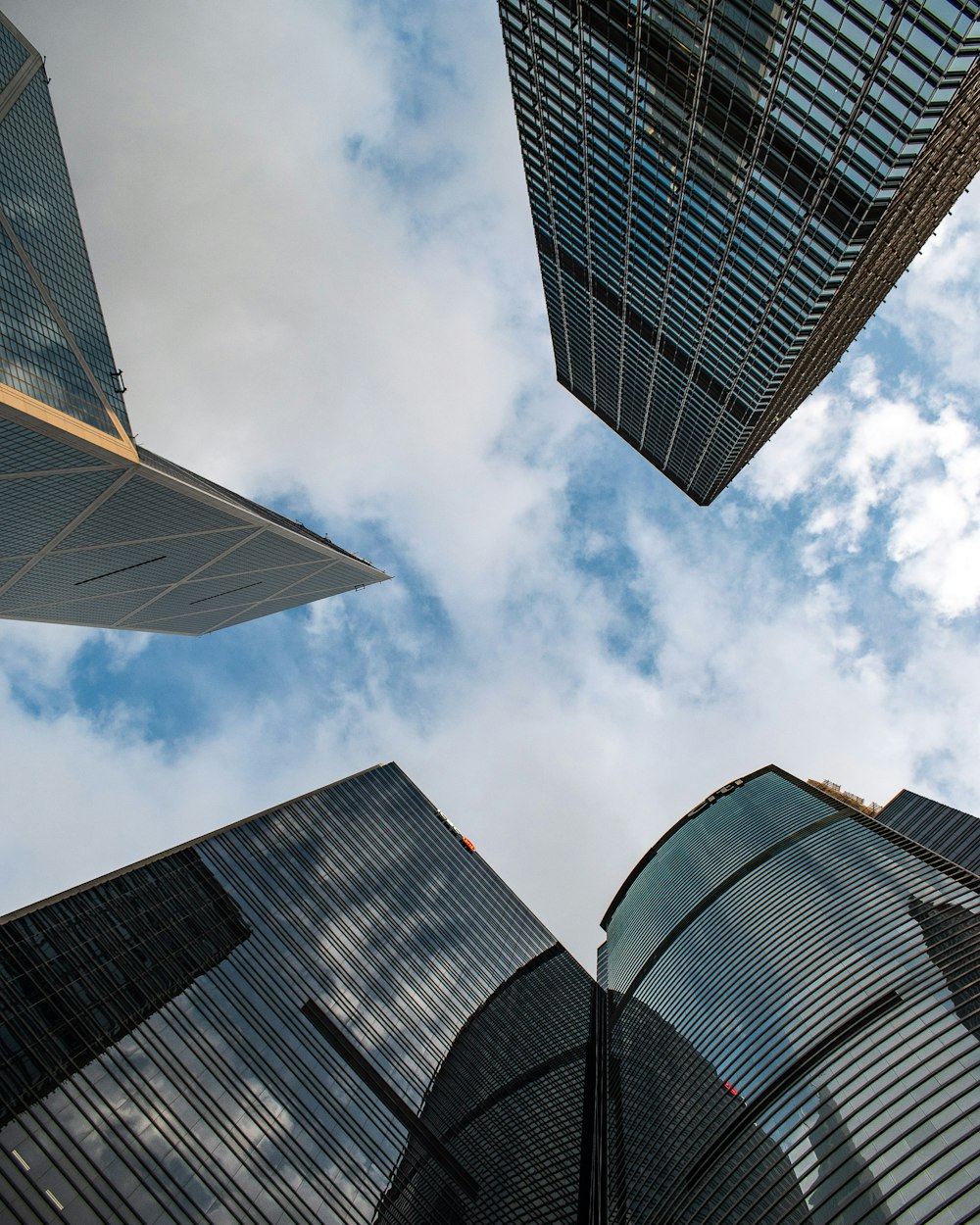 worm's eye view of high-rise buildings