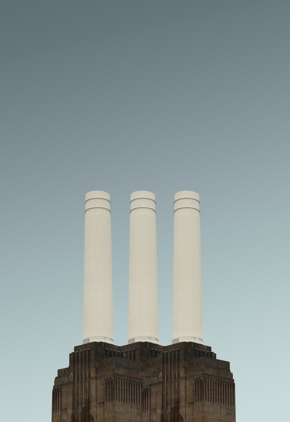 photo of three white pillars