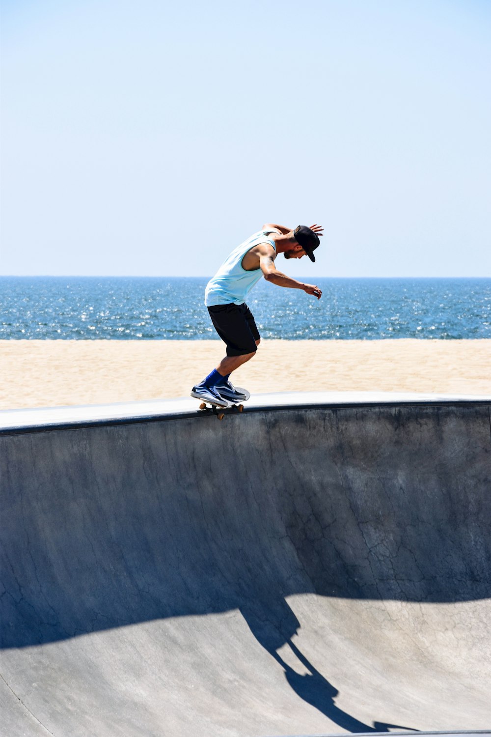 man riding skateboard doing trick