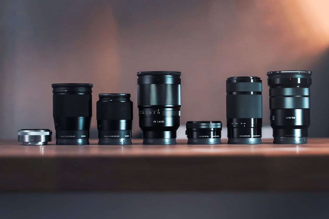 six black DSLR lens, Lenses