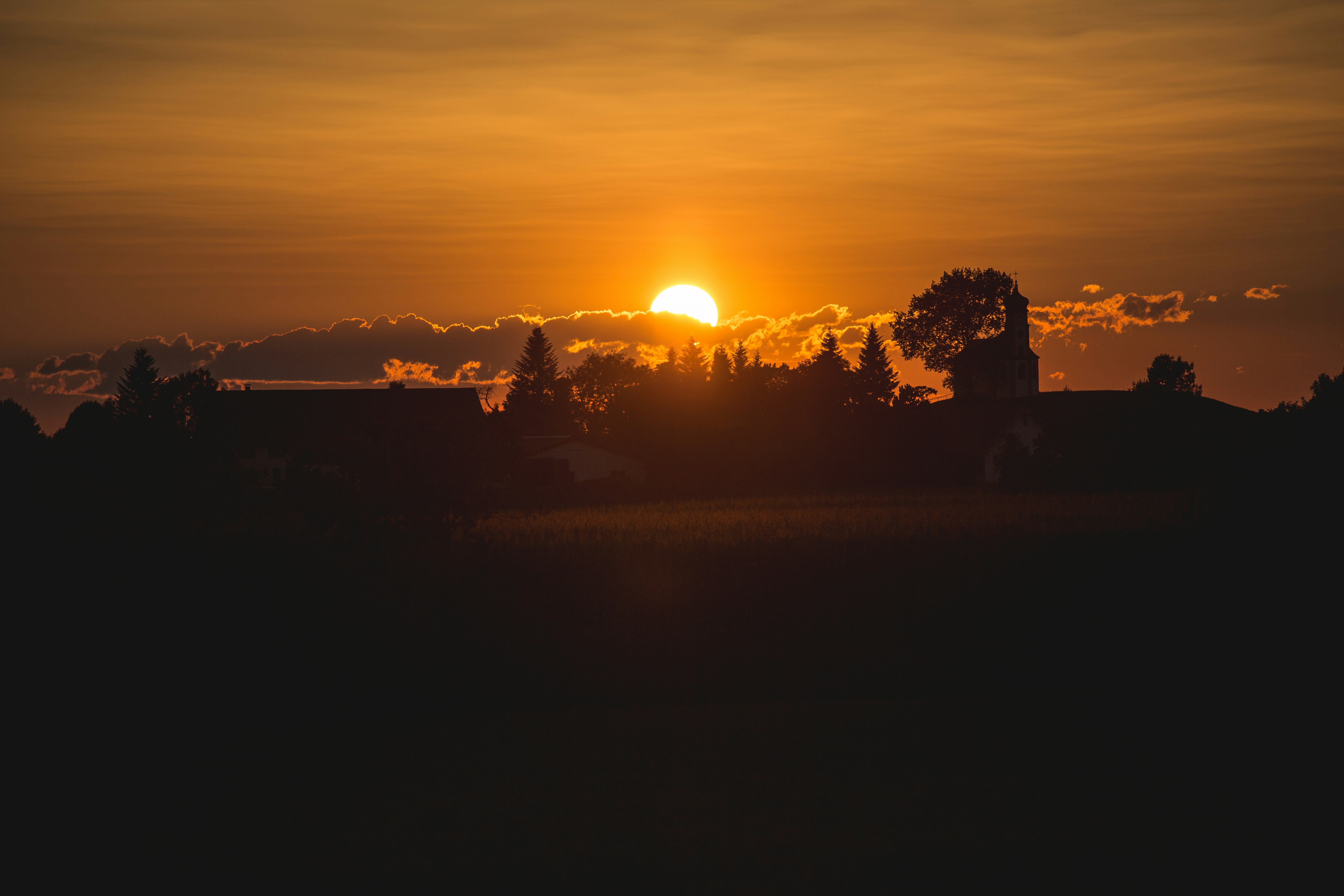 golden hour photography of sunset