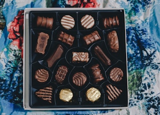 assorted chocolates in box